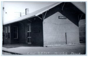 c1960 C&W Depot Mingo Iowa IA Railroad Train Depot Station RPPC Photo Postcard