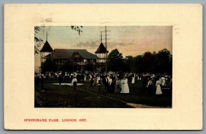 Postcard London Ontario c1908 Springbank Park View Of Pavilion CDS Cancel