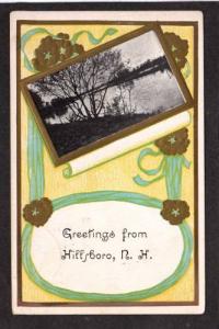 NH Greetings from HILLSBORO NEW HAMPSHIRE 1912 Postcard