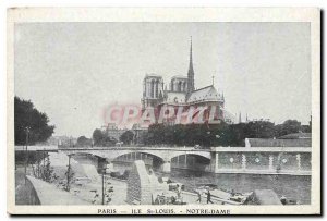 Old Postcard Paris Ile St Louis Notre Dame