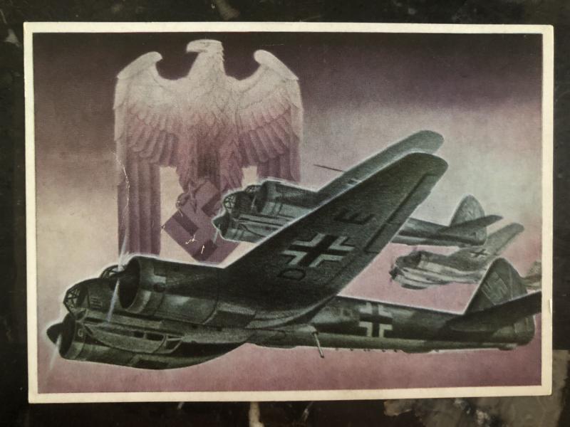 Mint Germany Patriotic Postcard Luftwaffe Air Forces Whermacht WW2