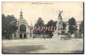 Old Postcard Soissons Place de la Republique