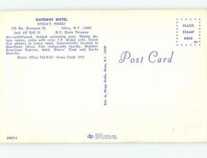 Unused Pre-1980 GATEWAY MOTEL Utica New York NY M1163-12