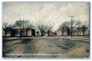 Campus Scene State University Panoramic View Iowa City, Iowa IA Vintage Postcard