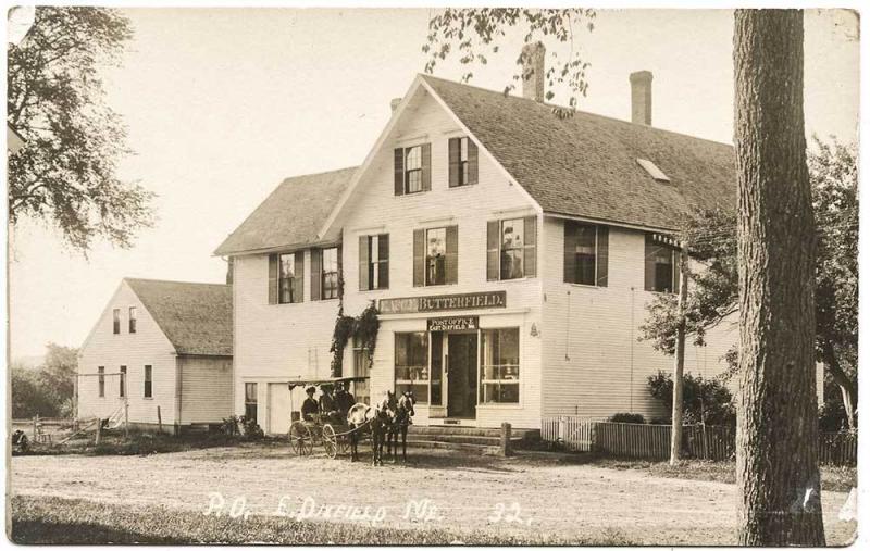 East Dixfield ME Store Front Street View Post Office RPPC Real Photo Postcard