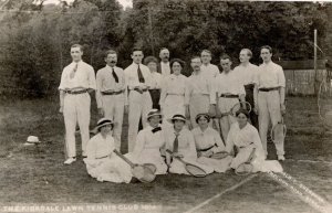 Kirkdale Lawn Tennis Club in 1914 WW1 Liverpool Real Photo Postcard