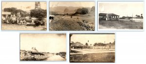 Lot Of 5 Early Unidentified Cuba Real Photo RPPC Postcards (LOT 1)