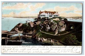 Newport Rhode Island RI Postcard E D Morgans  Residence House Mansion Boat