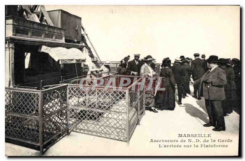 Postcard Old Marseille Anscenseur N D The arrival of the Guard on the Platform