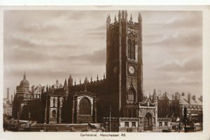 Lancashire Postcard - The Cathedral - Manchester - Real Photograph - Ref TZ5523