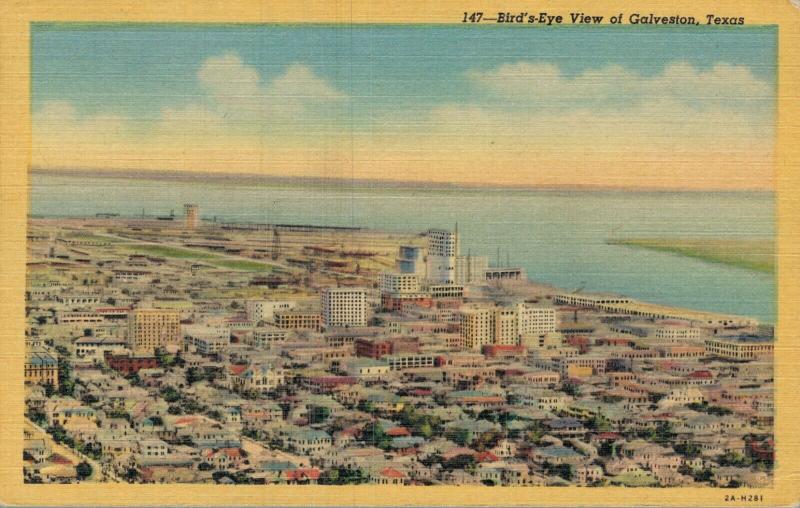 USA - Bird's eye view of Galveston - Texas 01.65