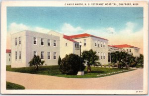 VINTAGE POSTCARD THE C & D WARDS OF THE U.S. VETERANS' HOSPITAL AT GULFPORT MS