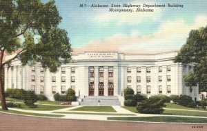 Vintage Postcard 1930's View of Alabama State Highway Dept. Bldg. Montgomery AL