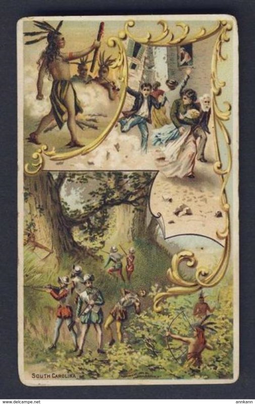 SOUTH CAROLINA, INDIANS - ARBUCKLE COFFEE VICTORIAN TRADE CARD c.1892