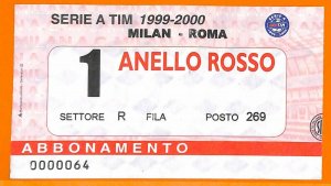C2035 Old FOOTBALL MATCH TICKET - 1999-2000 MILAN VS ROME-