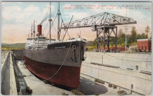 Vintage Dominion Government Drydock Victoria BC Chief Capilano Ship Postcard H81