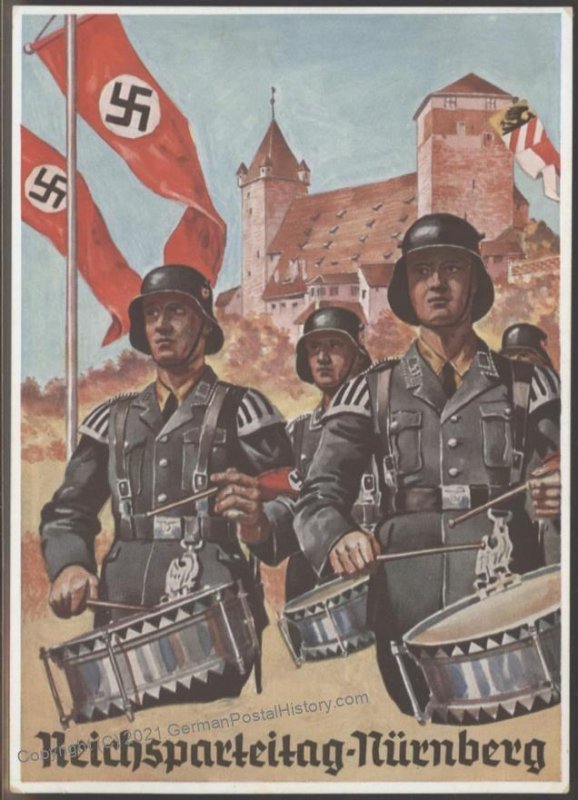 3rd Reich Germany 1936 Waffen SS Drummers Reichsparteitag Last Day Rally  103099