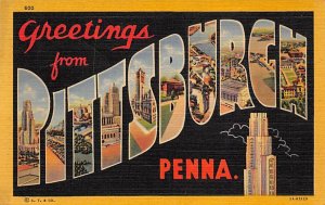 Greetings From Pittsburgh Pennsylvania USA 1952 