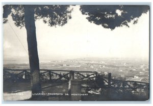 c1940's Panorama Da Montenero Livorno Italy Unposted Vintage RPPC Photo Postcard