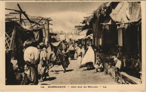 PC CPA JUDAICA MOROCCO MARRAKECH UNE RUE DU MELLAH Vintage Postcard (b25346)