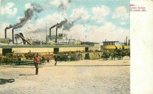 C-1910 Levee Scene St Louis Missouri # 4091 Postcard 20-6003
