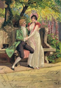 Romantic Men And His Lady Vintage Postcard 08.34