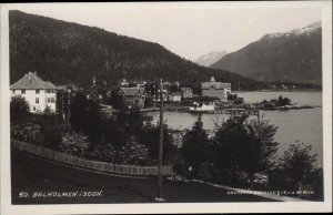 NORWAY South Balholmen I Sogndal Water View Old REAL PHOTO Postcard