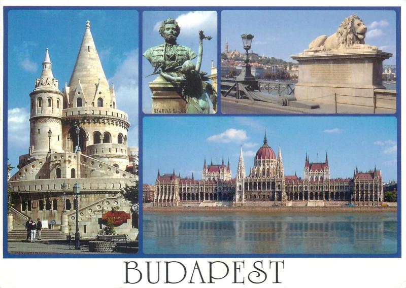 Budapest Hungary postcard bulgarian butterfly stamp