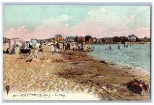 Pornichet Loire-Atlantique Pays de la Loire France Postcard The Beach c1910