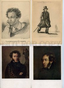 186192 RUSSIA Pushkin series of 25 cards an envelope 1936 year