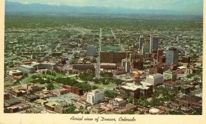 Postcard Early Aerial View of Denver, CO.     P5