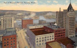 Business Section Tacoma Washington 1910c postcard