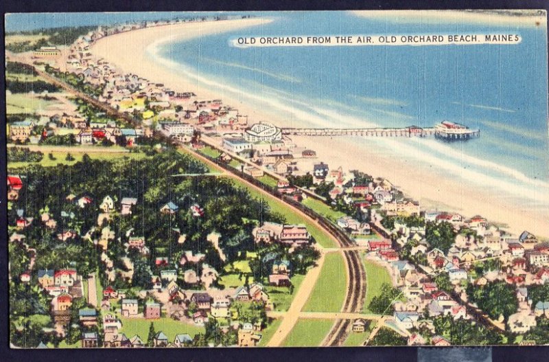 Maine OLD ORCHARD BEACH Old Orchard from the Air - LINEN