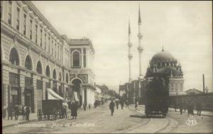 Constantinople Turkey Trolley Place de Top Hane c1910 Real Photo Postcard