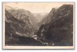 RPPC Birds Eye View Hotel Stalheim Norway  Postcard Q24