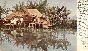 Postcard Antique View Reflections from Home in Manila. Phillipines. K1