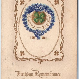 c1910s Birthday Remembrance Friendship Postcard Gilt Embossing Alma Ramundt A209