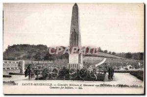 Postcard Sainte Menehould Old Military Cemetery and Monument to the Defenders