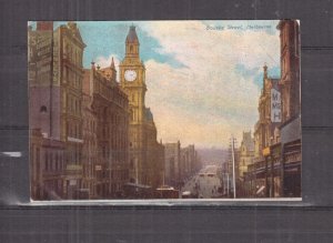 VICTORIA, MELBOURNE, BOURKE STREET, TRAMS, 1907 ppc., used.