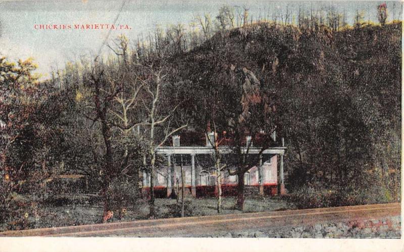 Marietta Pennsylvania Chickies Historic Bldg Street View Antique Postcard K40850