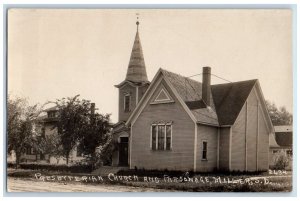 c1930's Presbyterian Church And Parsonage View Miller SD RPPC Photo Postcard