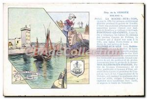 Old Postcard La Roche Sur Yon Fontenay Le Comte Olonne on Mouilleron sea pareds