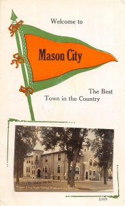 G25/ Mason City Illinois RPPC Postcard 1916 Pennant High School Building