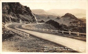 RPPC Highway, Boulder City, Boulder Dam, Nevada c1930s Frashers Vintage Photo