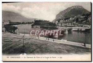Old Postcard Grenoble The Turn of the Isere and helmet Neron
