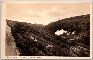 Oosterbeek Netherlands NL, 1931 Talud AD Spoorbaan Steam Train On Hills Postcard