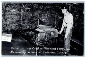 Chicago Illinois IL Postcard RPPC Photo Undercutting Coal At Working Face Museum