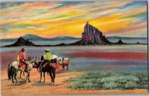 Shiprock NM Ship of the Desert Colortone by Curt Teich Vintage Postcard H28