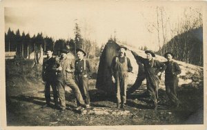 Arlington Washington Southfork logging Lumberjacks Postcard RPPC 24-8221