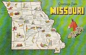 Greetings From Missouri With Map